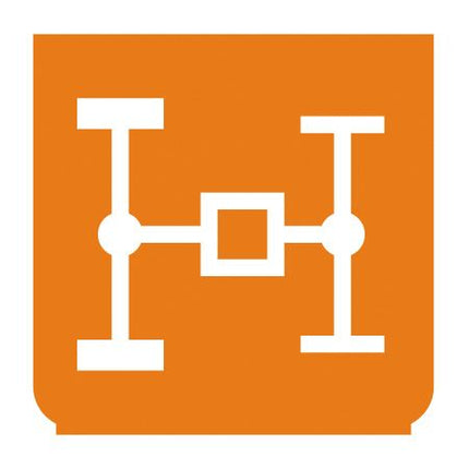 Emblem - 4-Radantrieb orange/weiss