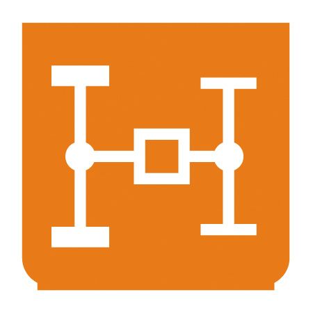 Emblem - 4-Radantrieb orange/weiss