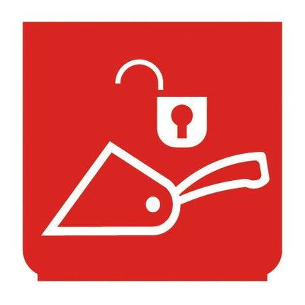 Emblem - Schaufel verriegelt rot - 1 - Stück ENG