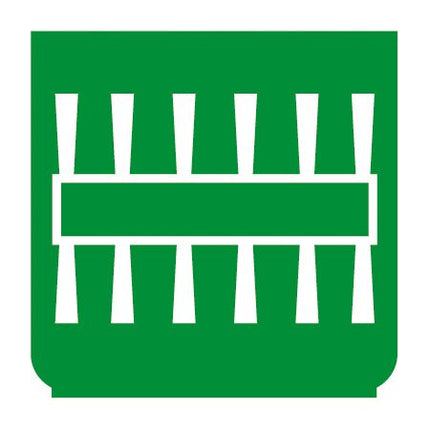 Emblem - Doppelbesen grün - 1 - Stück ENG