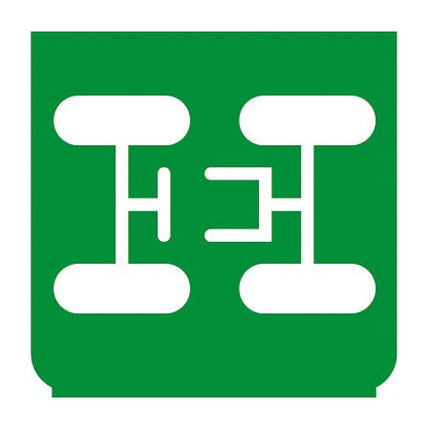 Emblem - Allradantrieb unterbrochen grün