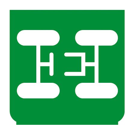 Emblem - Allradantrieb unterbrochen grün