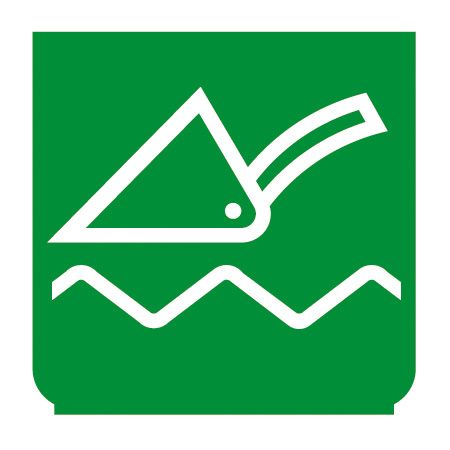 Emblem - Schaufel schwimmend grün/weiss