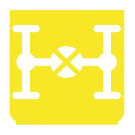 Emblem - Differentialsperre gelb/weiss - 1 - Stück ENG