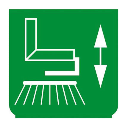 Emblem - Bürste heben/senken grün - 1 - Stück ENG