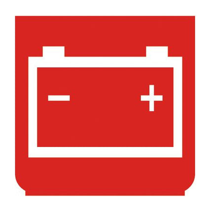 Emblem - Batterie rot - 1 - Stück ENG
