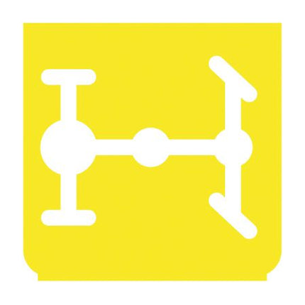 Emblem - Differentialsperre hinten gelb/weiss - 1 - Stück ENG
