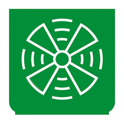 Emblem - Gebläse schnell grün - 1 - Stück ENG