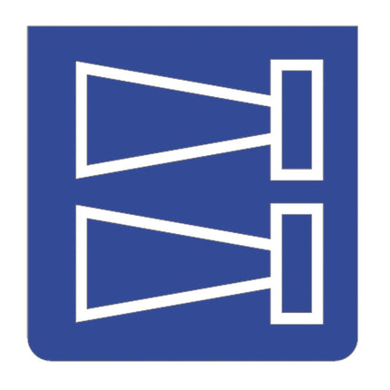 Emblem - Doppelhorn blau/weiss - 1 - Stück ENG