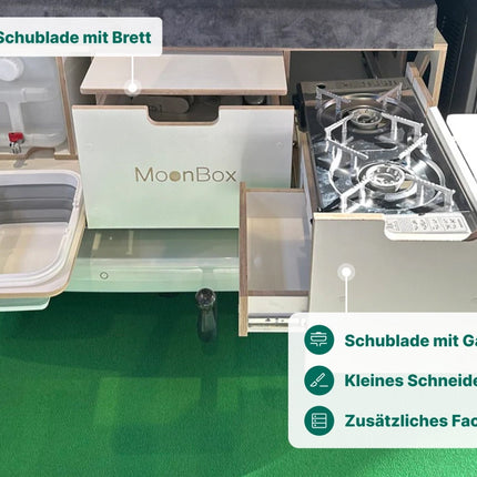 Moonbox Campingbox mit Tisch Van/Bus 115cm Modify Weiß Moonbox