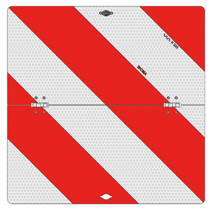 Parkwarntafel klappbar verzinkt rot/weiss rechts