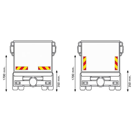 2 Folien für Zugfahrzeuge selbstkl./reflekt.