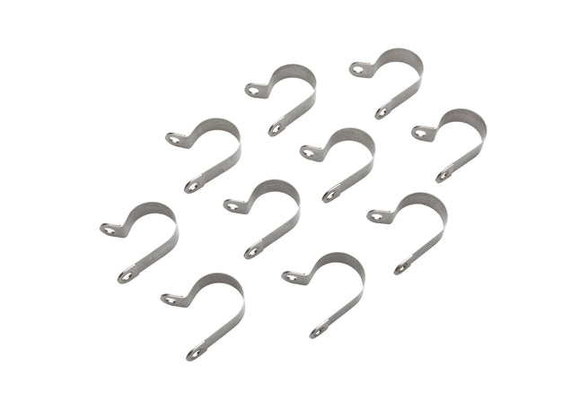 Befestigungsschelle D25, W15, Edelstahl, 6,5 mm Befestigungsloch, 10 Stück -