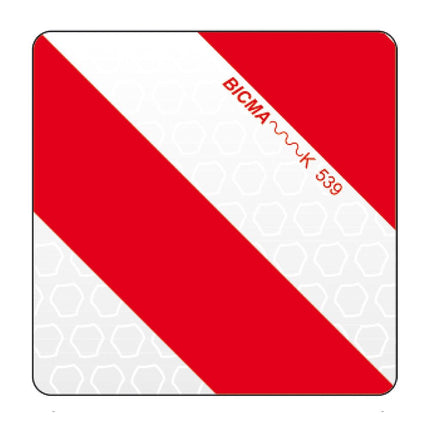 Parkwarntafel alu. rot/weiss rechts