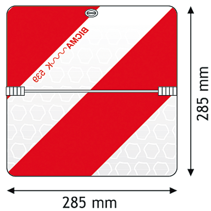 Parkwarntafel klappbar alu. rot/weiss links