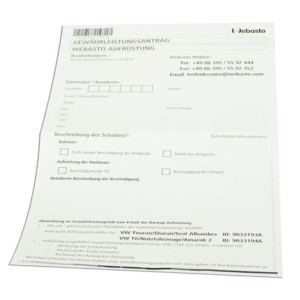 Original Webasto Backup Kit Aufrüstung für VW T6: Zuheizer zur Standheizung freischalten