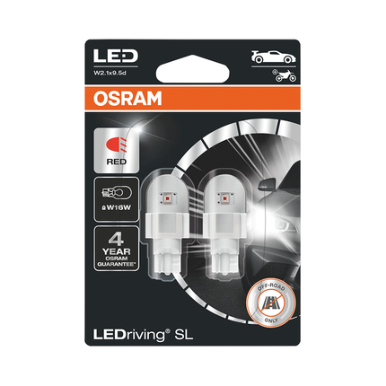 OSRAM - 2 x LED-Lampe W2.1x9.5d 12 V Red