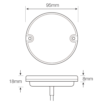 LED-Schluss-Stopleuchte rund 12/24 V IP67 - 1 - Stück LED autolamps