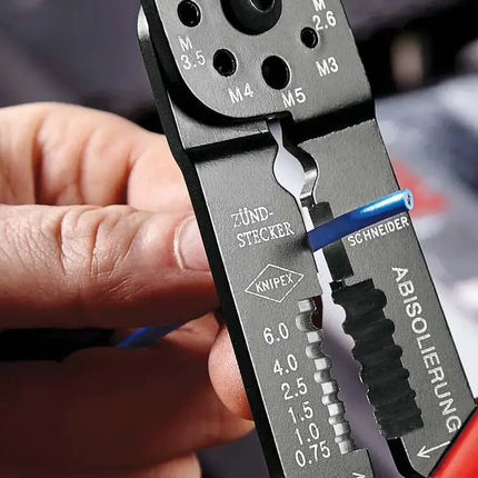 Knipex - Kabelschuhzange für unisolierte Quetschkabelschue nach DIN 46234 - 9721215C - 1 - Stück Knipex