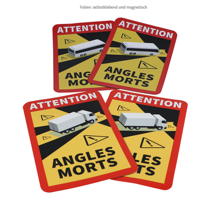 Selbstklebefolie „Toter Winkel“ für Busse