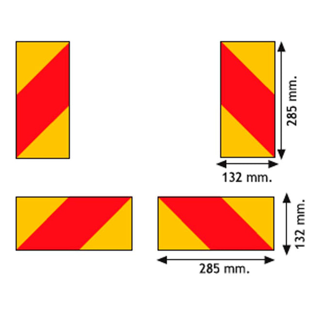 4 Folien für Zugfahrzeuge selbstkl./reflekt.