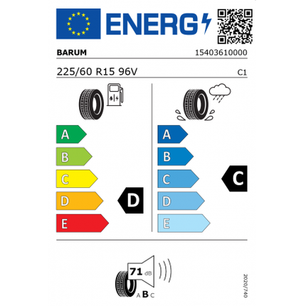 *BARUM        225/60 R15 96V BRAVURIS 2 AUSLAUF