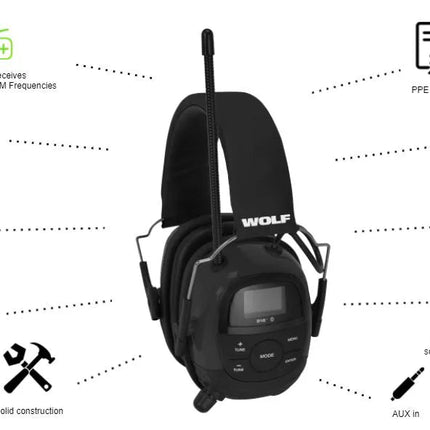 WOLF Headset PRO Gehörschutz mit FM/DAB+-Radio Hischier Auto AG