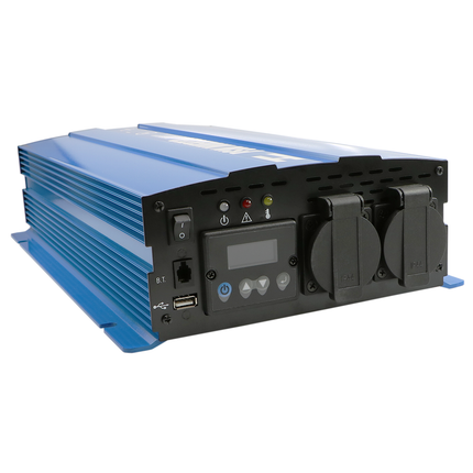 Sinus-Wechselrichter-Ladegerät mit LCD Display 12 -> 230 V 2’000 W