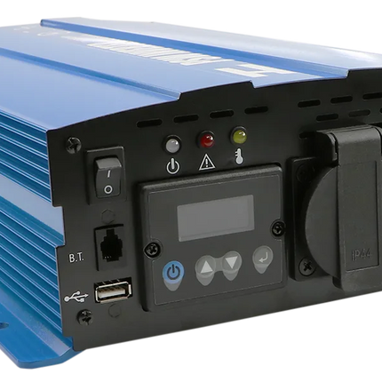 Sinus-Wechselrichter-Ladegerät mit LC-Display, 12 → 230 V, 2’000 W Hischier Auto AG