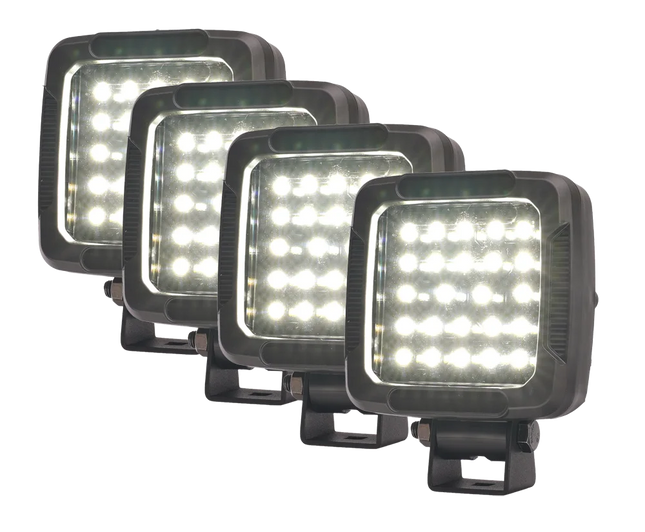 WAS - 4 Stk. LED-Arbeitsscheinwerfer 12/24 V WAS