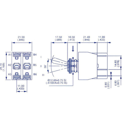 Kippschalter Metallhebel HD 15A on-off-mom