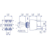 Doppel-Kippschalter Metallh. on-off-mom 15A 648H2