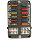 Stecksicherungsdose 12-pol mit LED-Ausfallanzeige ASD12LED