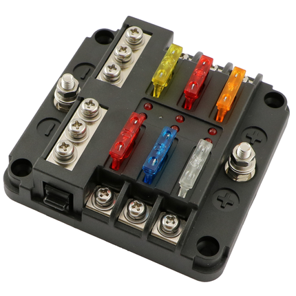 Stecksicherungsdose 6-pol mit LED-Ausfallanzeige