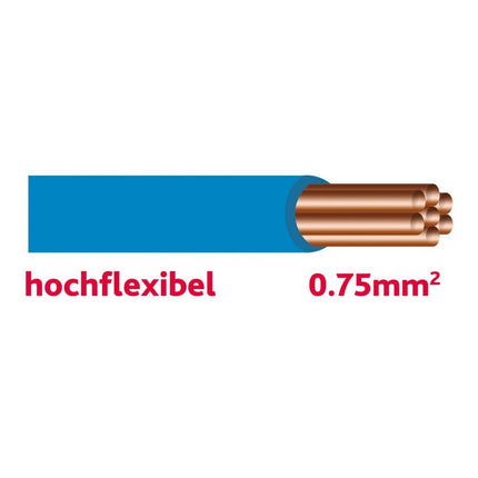 Autolichtkabel 0.75 mm2 blau HOCHFLEX