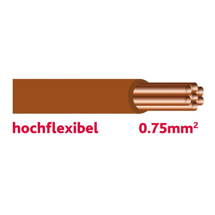 Autolichtkabel 0.75 mm2 braun HOCHFLEX