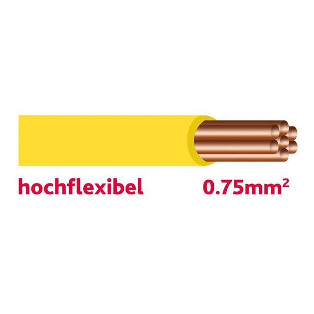Autolichtkabel 0.75 mm2 gelb HOCHFLEX AYL0.75geHF