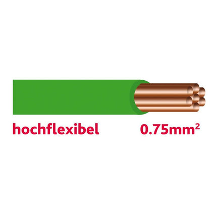 Autolichtkabel 0.75 mm2 gn. hochfl.