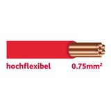 Autolichtkabel 0.75 mm2 rot HOCHFLEX AYL0.75rtHF
