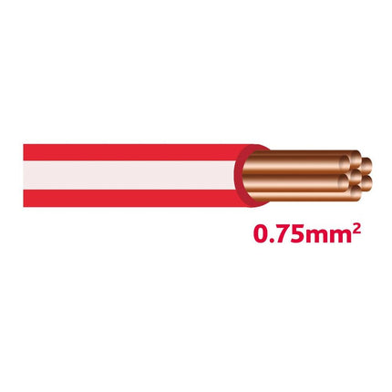 Autolichtkabel 0.75 mm rot / weiss