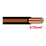 Autolichtkab. 0.75 mm schwarz / braun AYL0.75sz/br