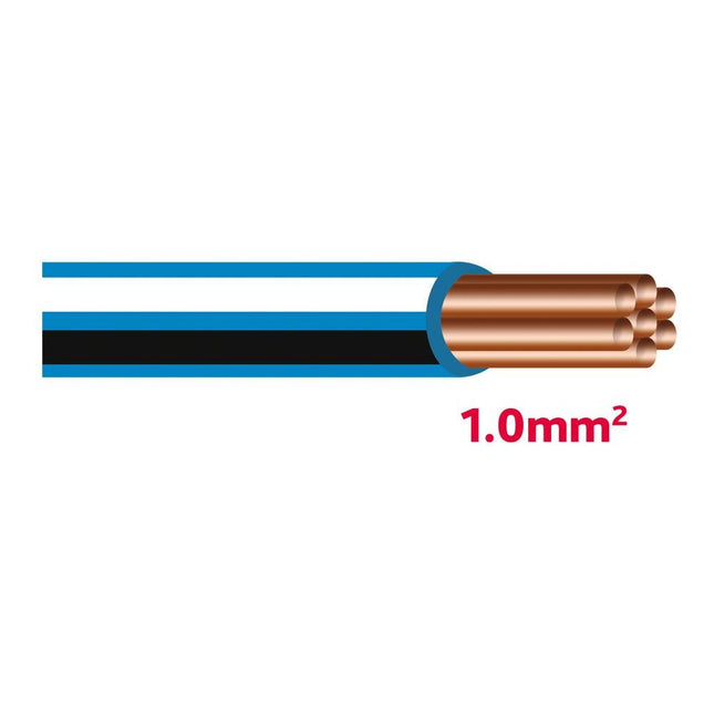 Autolichtkab. 1.0 mm blau / schwarz / weiss AYL1.0bl/sz/ws