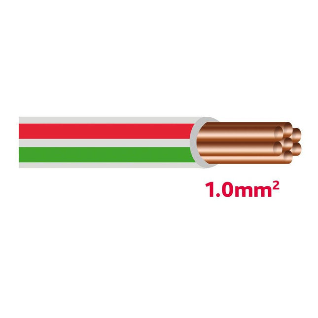 Autolichtkab. 1.0 mm grau / grün / rot AYL1.0gr/gn/rt