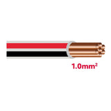 Autolichtkab. 1.0 mm grau / rot / schwarz AYL1.0gr/rt/sz