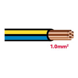 Autolichtkab. 1.0 mm schwarz / blau / gelb AYL1.0sz/bl/ge