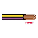 Autolichtkab. 1.0 mm schwarz / gelb / violett AYL1.0sz/ge/vi