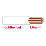 Autol.kabel 1.0 mm weiss hochflex. AYL1.0wsHF