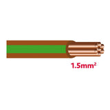 Autolichtkab.1.5 mm2 braun-grün AYL1.5br/gn