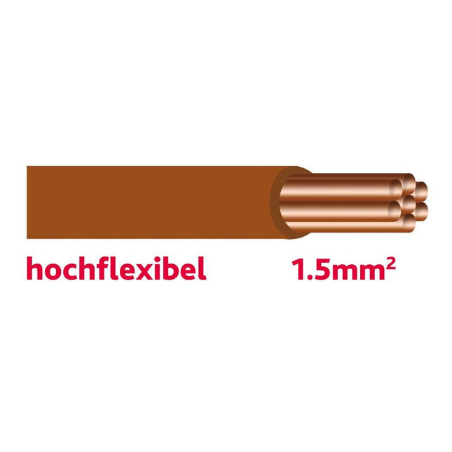 Autol.kabel 1.5 mm braun hochflex.