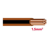 Autolichtkab.1.5 mm2 braun-schwarz AYL1.5br/sz